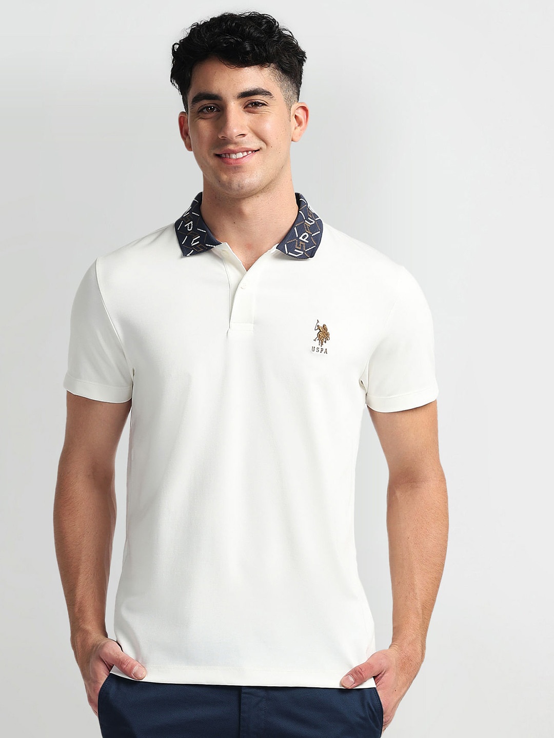 

U.S. Polo Assn. Denim Co. Polo Collar Cotton Slim Fit T-shirt, White