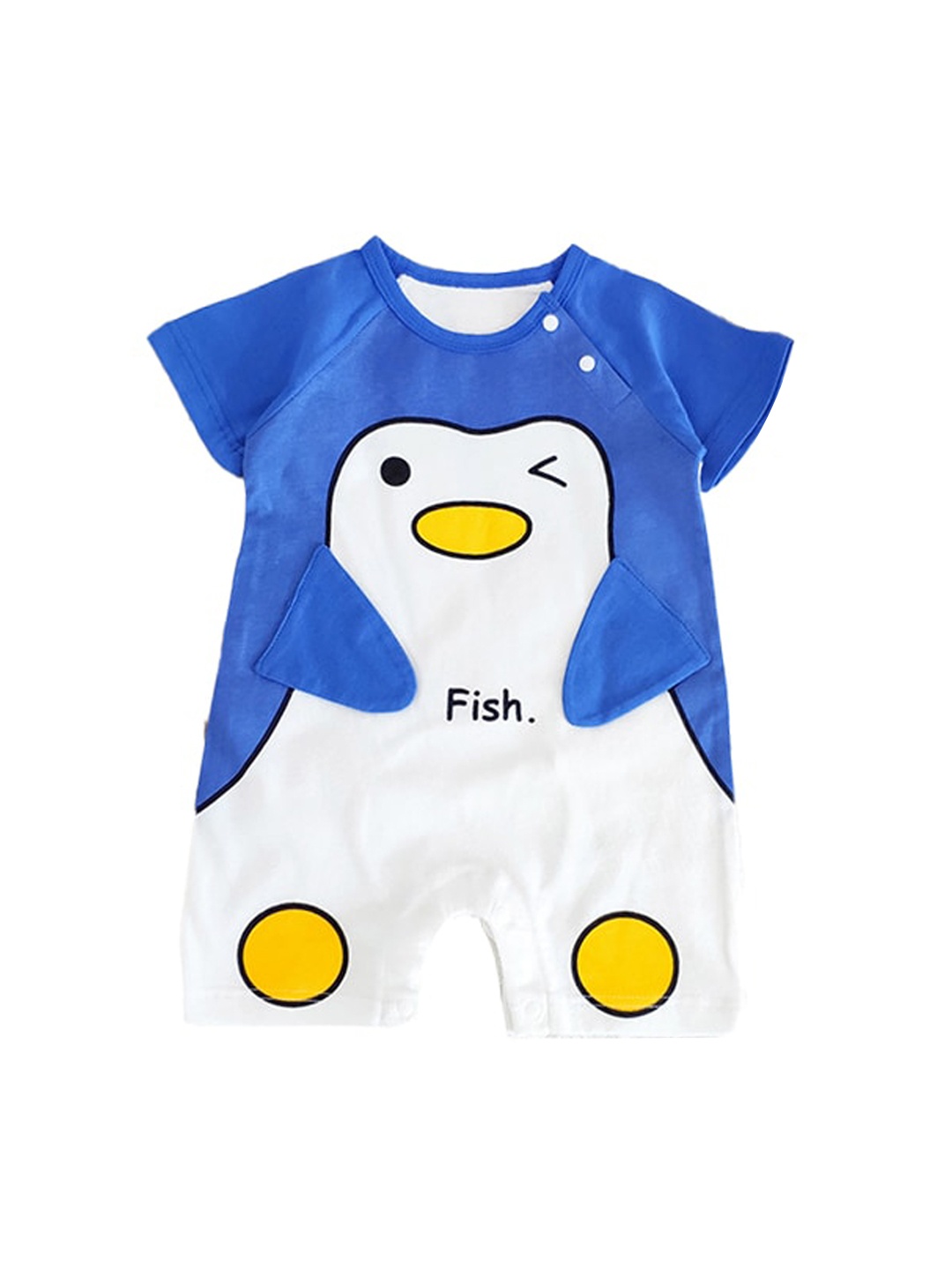 

StyleCast x Revolte Infant Boys Printed Cotton Romper, Blue