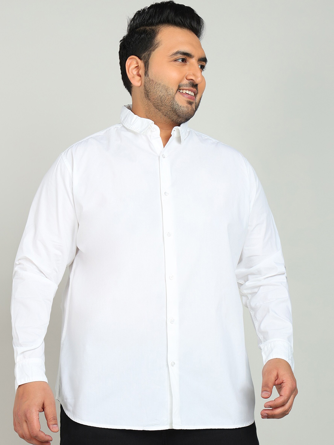 

IVOC Plus Men Solid Pure Cotton Casual Shirt, White