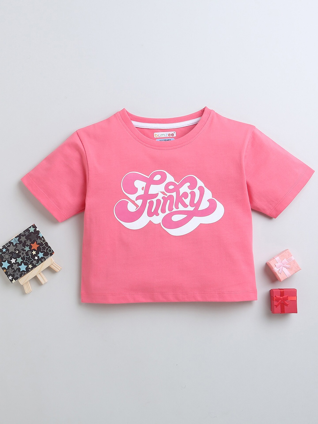 

BUMZEE Girls Typography Printed Oversized T-shirt, Fuchsia