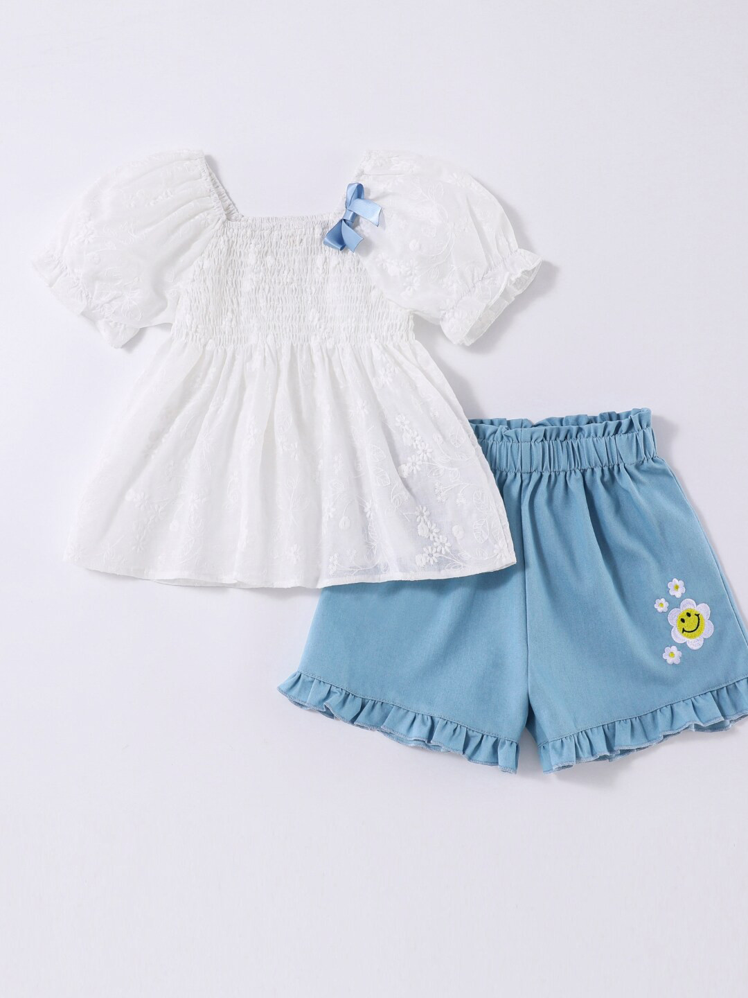 

StyleCast Infant Girls Pure Cotton Top with Shorts, Blue