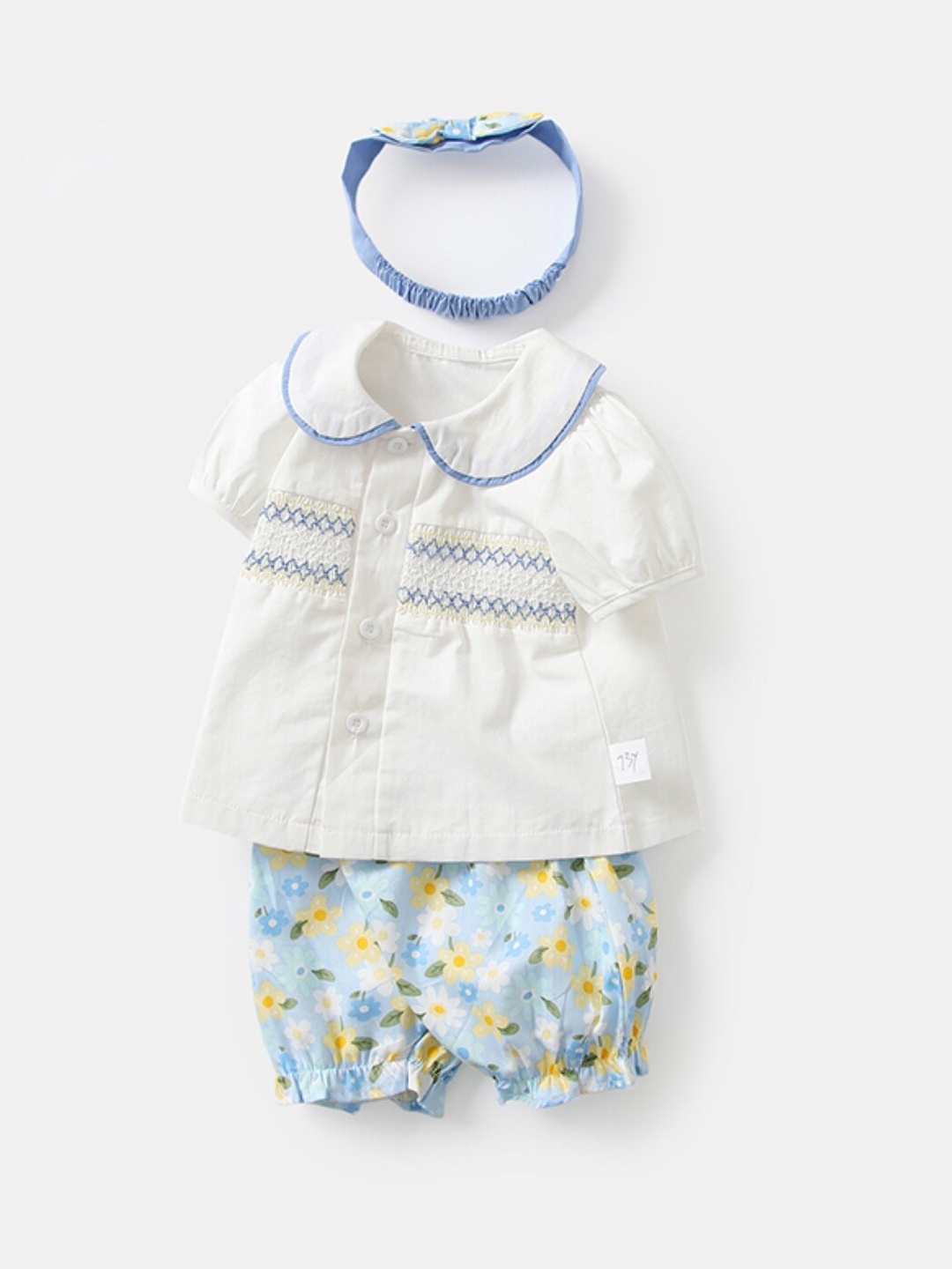 

StyleCast Girls Pure Cotton Top With Shorts And Hairband, White