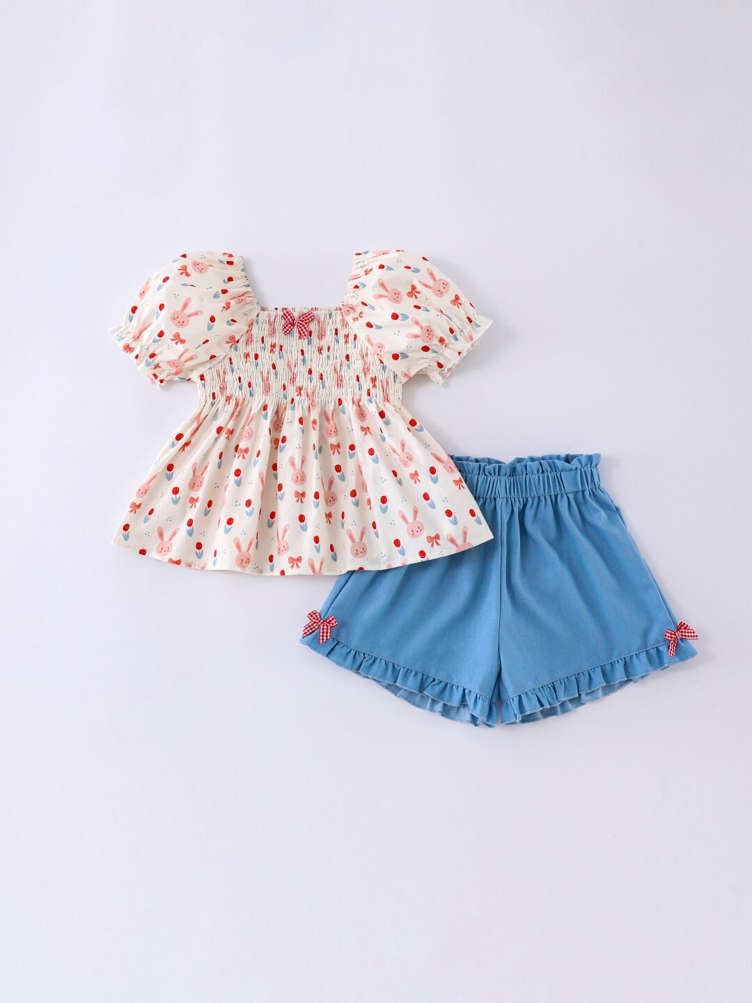 

StyleCast Infant Girls Printed Pure Cotton Top with Shorts, White
