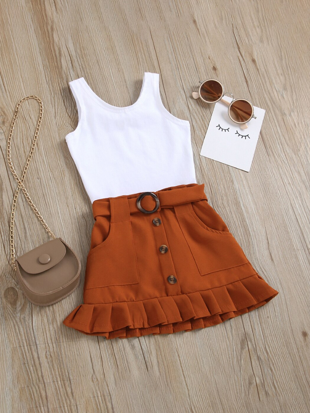 

StyleCast Infant Girls Top with Skirt, Brown