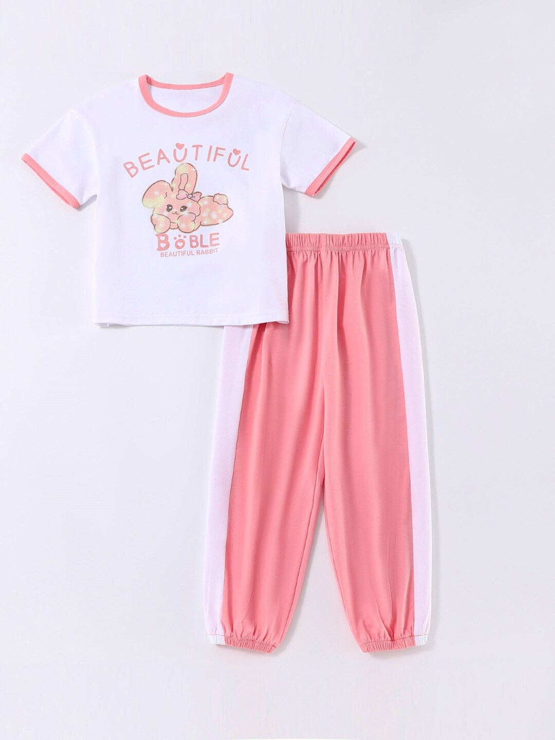 

StyleCast Infant Girls Printed Pure Cotton Top with Trousers, Pink