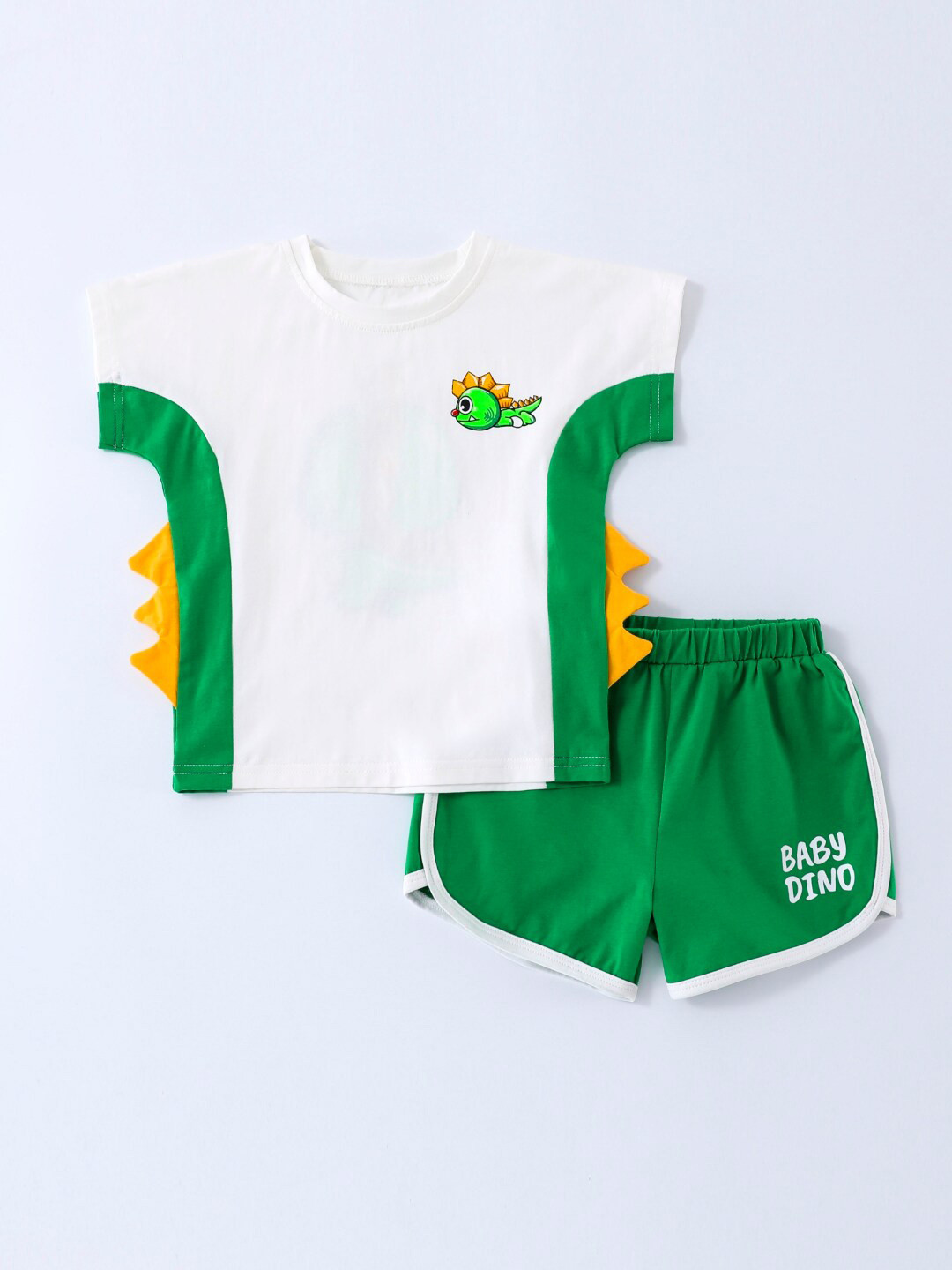 

StyleCast Girls Printed Pure Cotton T-shirt with Shorts, Green