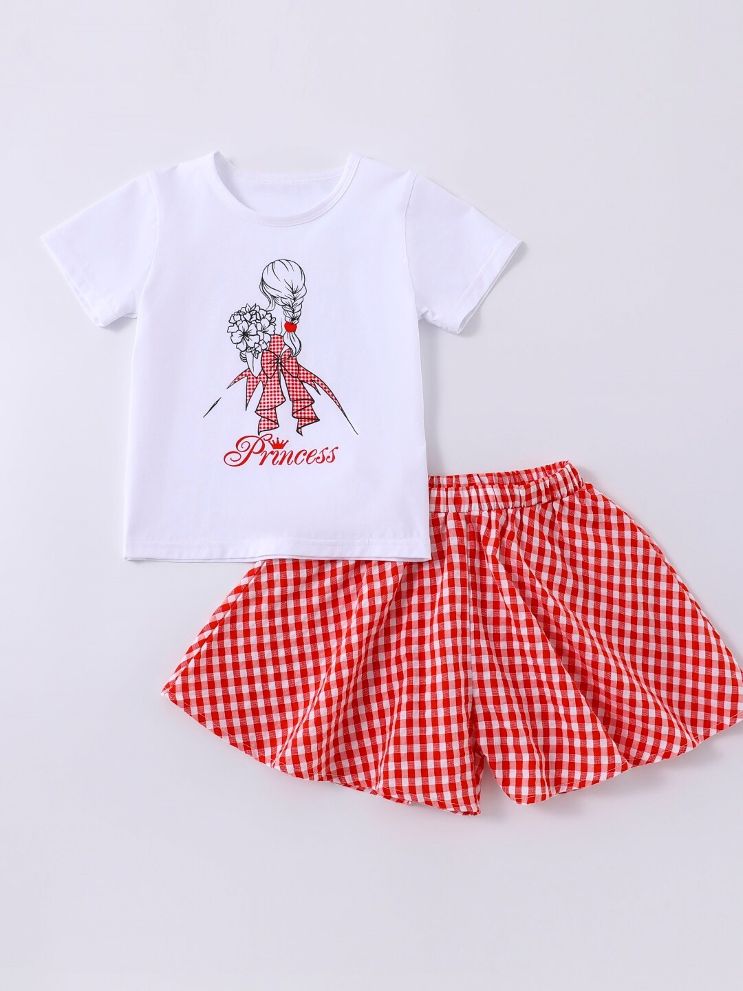 

StyleCast Girls Printed Top With Shorts, Red