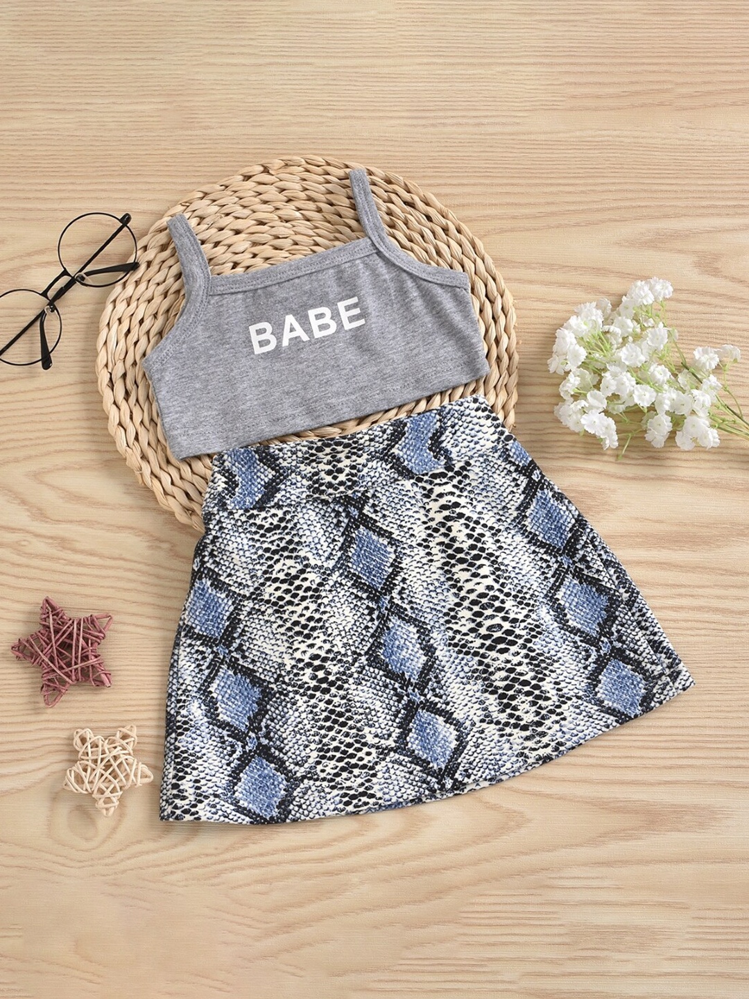 

StyleCast Girls Top with Skirt, Grey