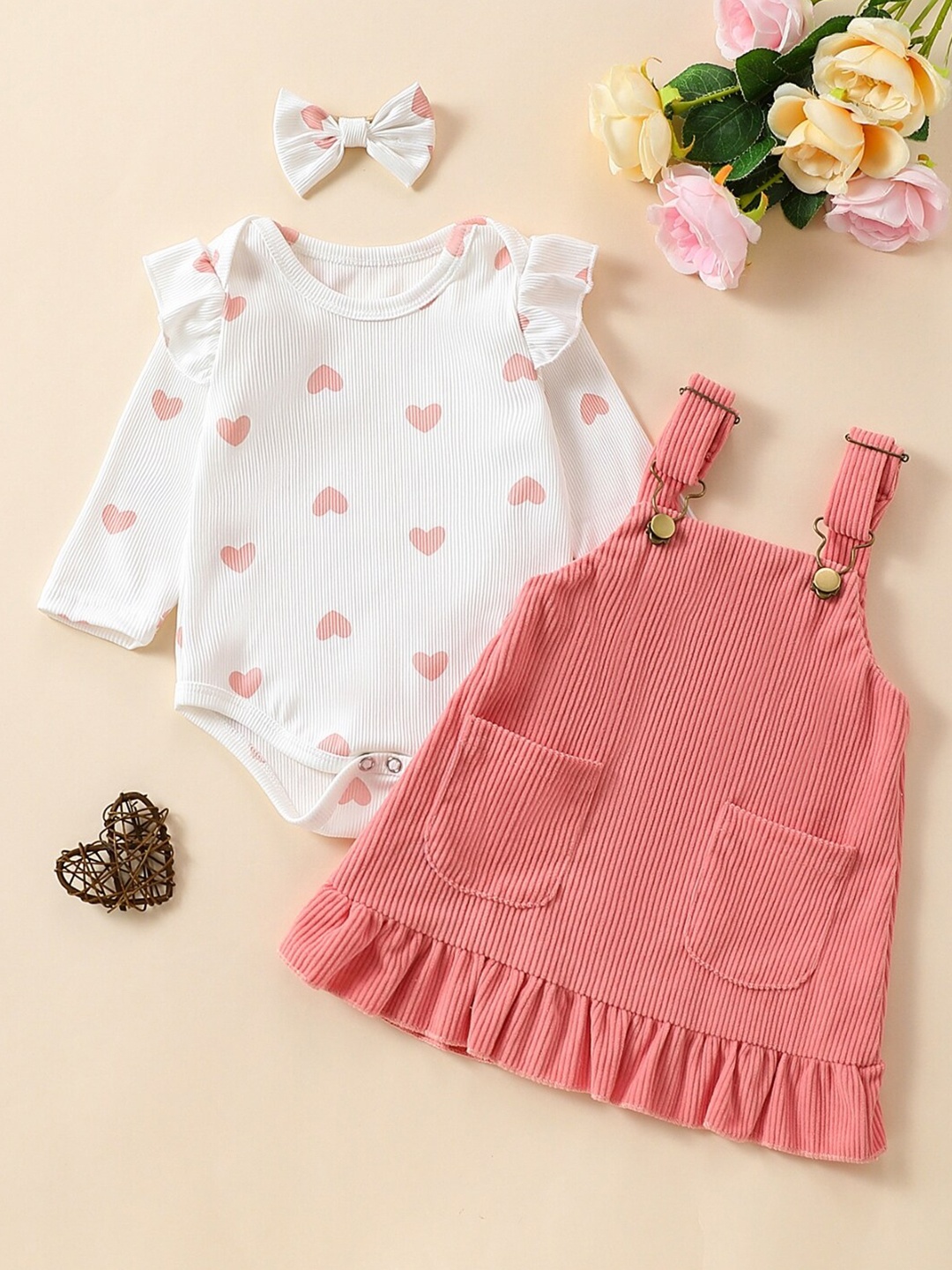 

StyleCast Pink Infant Girls Dungaree With Bodysuit