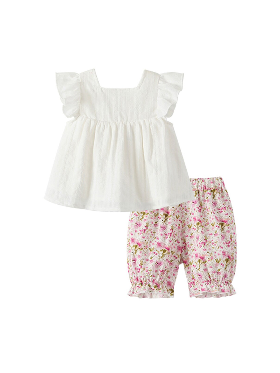 

StyleCast Girls Pure Cotton Top with Shorts, White