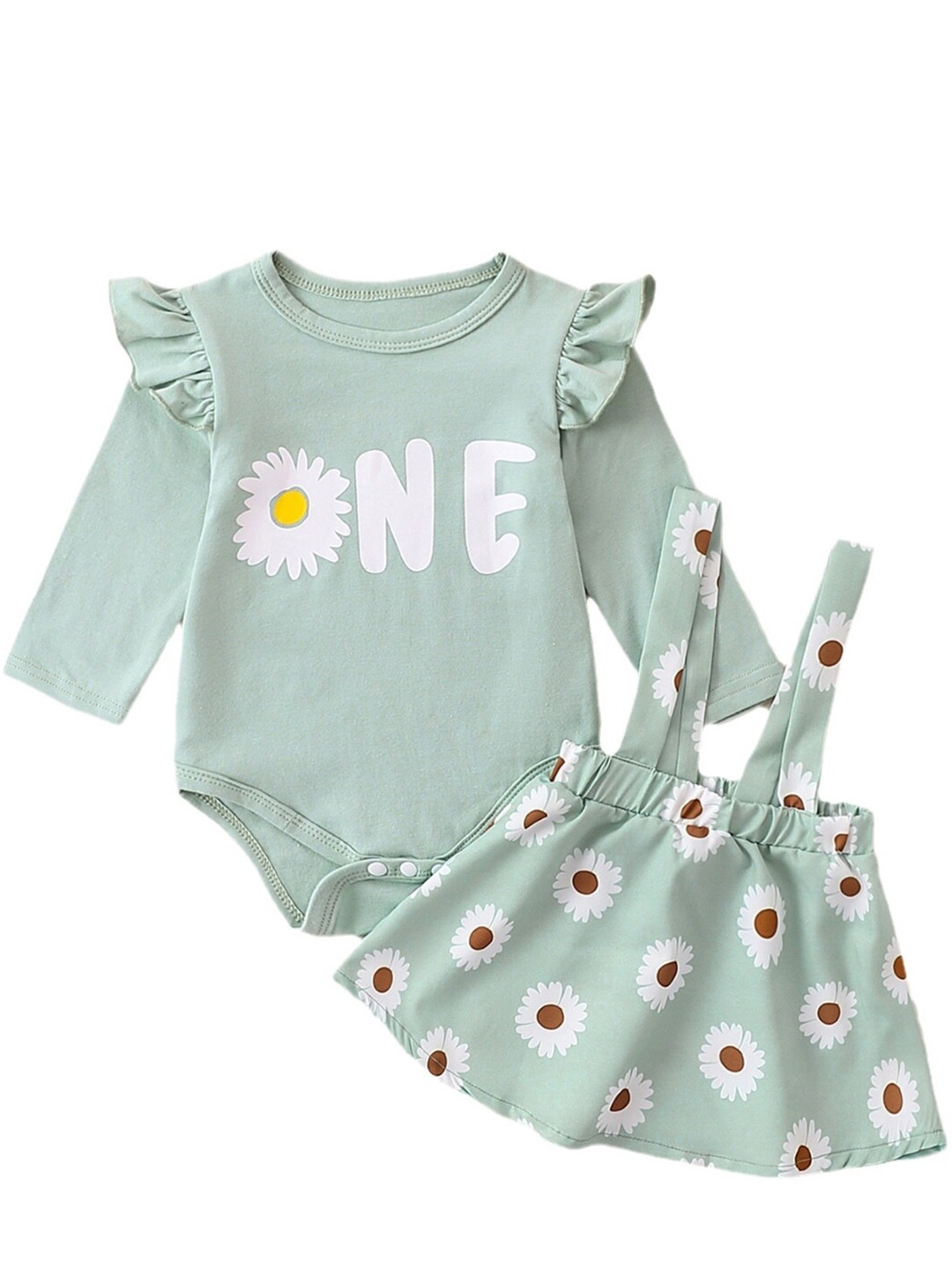 

StyleCast Green Girls Printed Top With Skirt