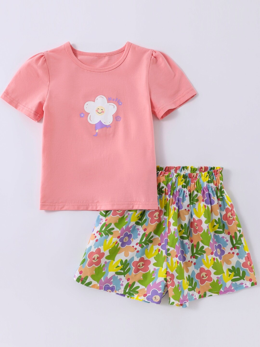 

StyleCast Girls Printed Top with Shorts, Pink