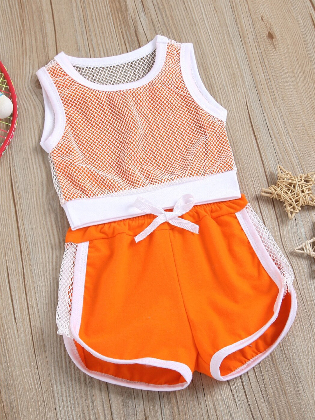 

StyleCast Infants Printed Round Neck Top With Shorts, Orange