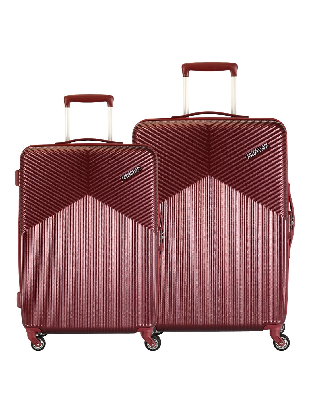 

AMERICAN TOURISTER Pack of 2 Georgia Trolley Suitcases - Cabin & Medium, Red