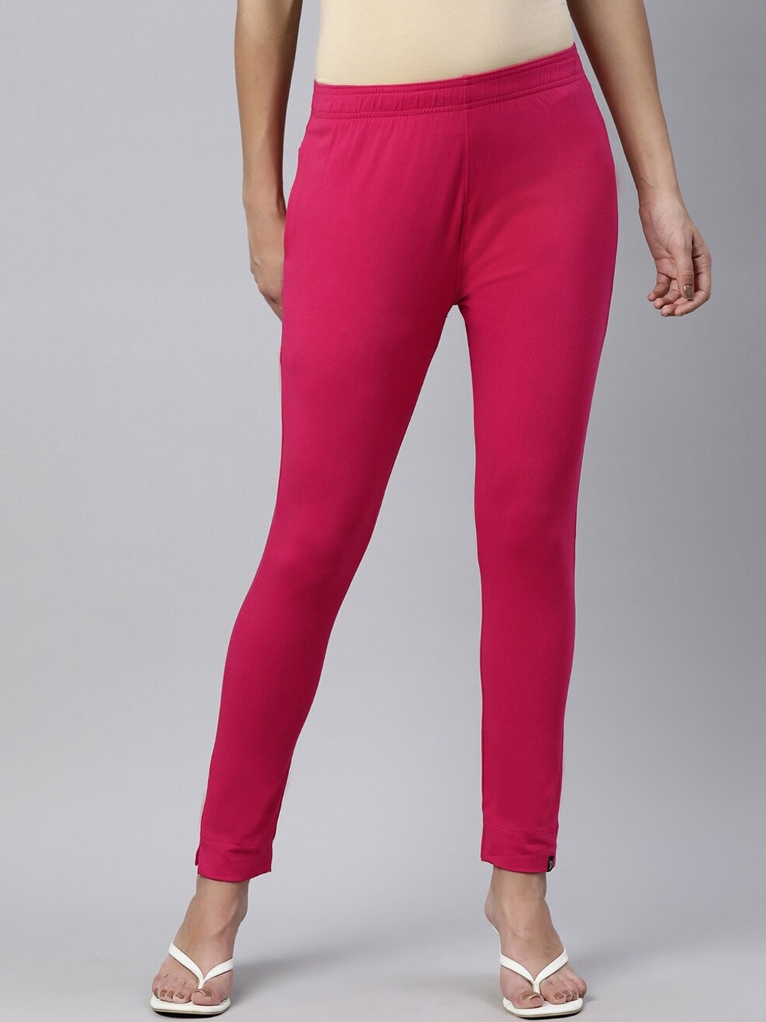 

TWIN BIRDS Women Cotton Stretch Knitted Trousers, Pink