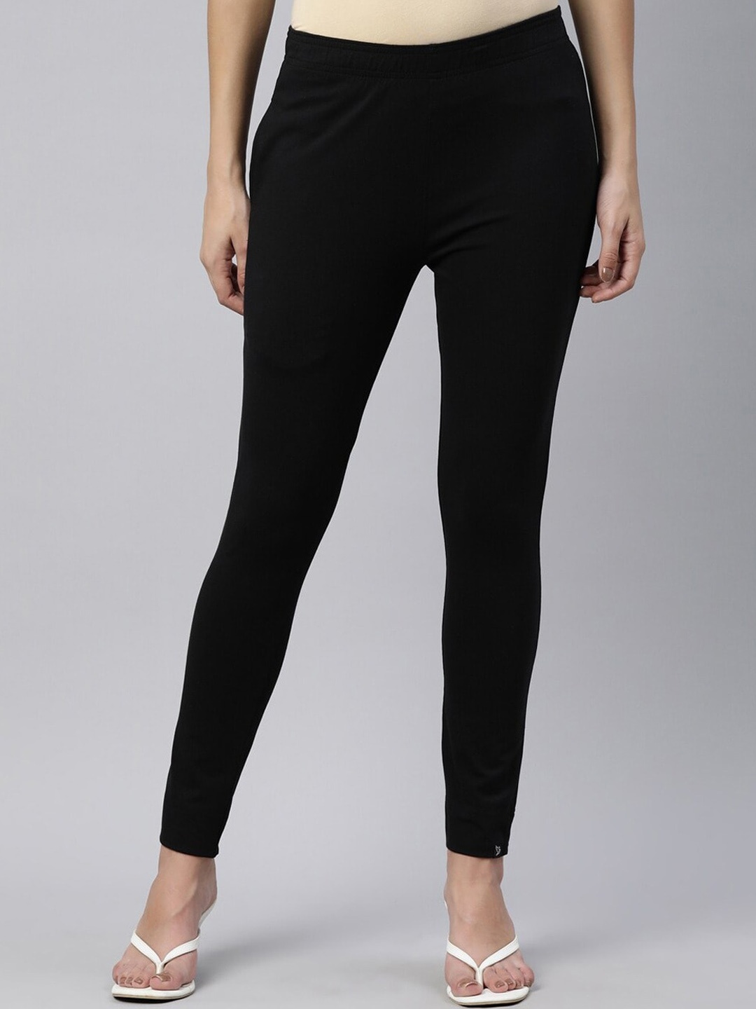 

TWIN BIRDS Women Cotton Stretch Knitted Trousers, Black