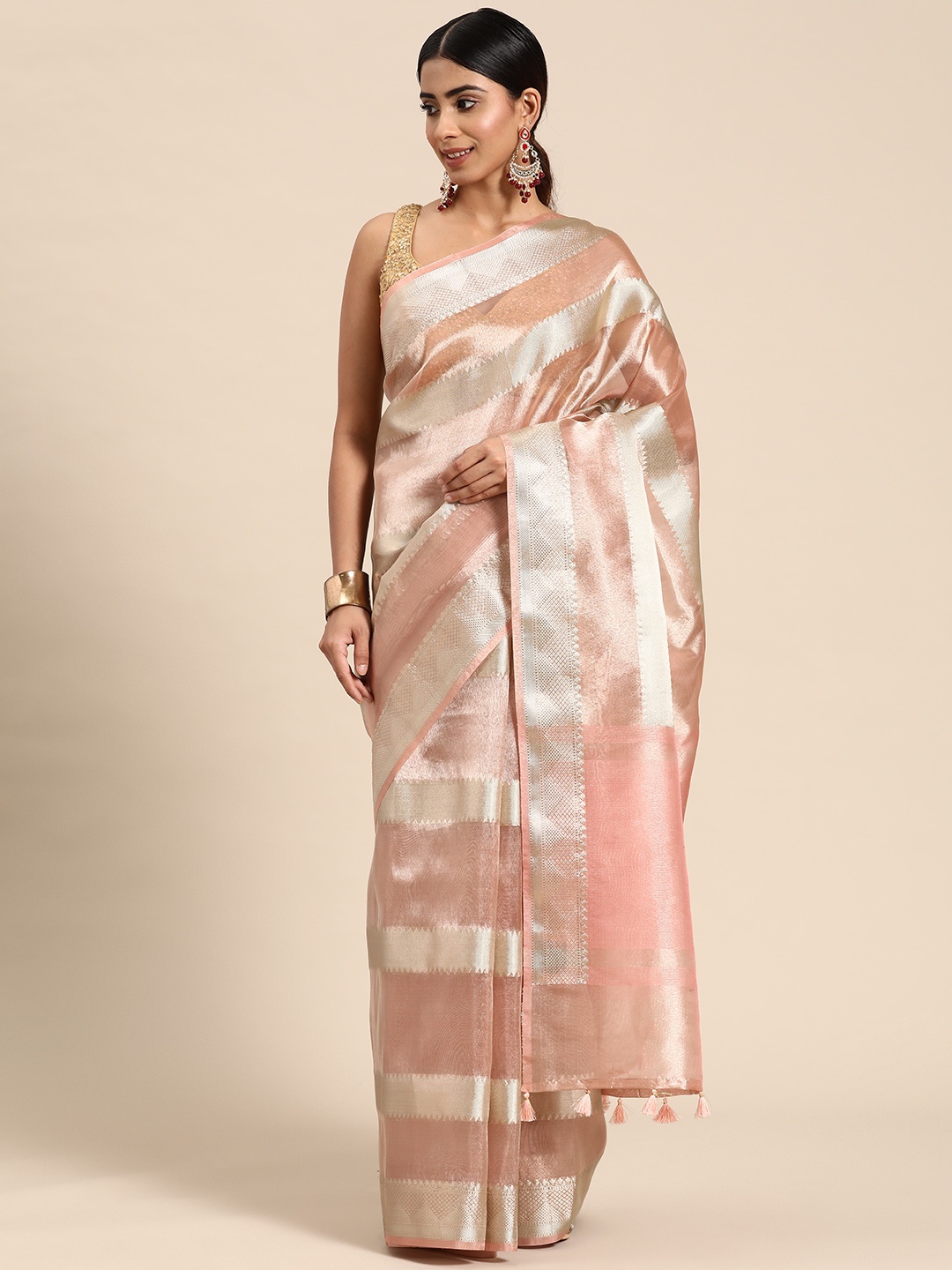 

Sayisha Woven Design Zari Tissue Saree, Pink