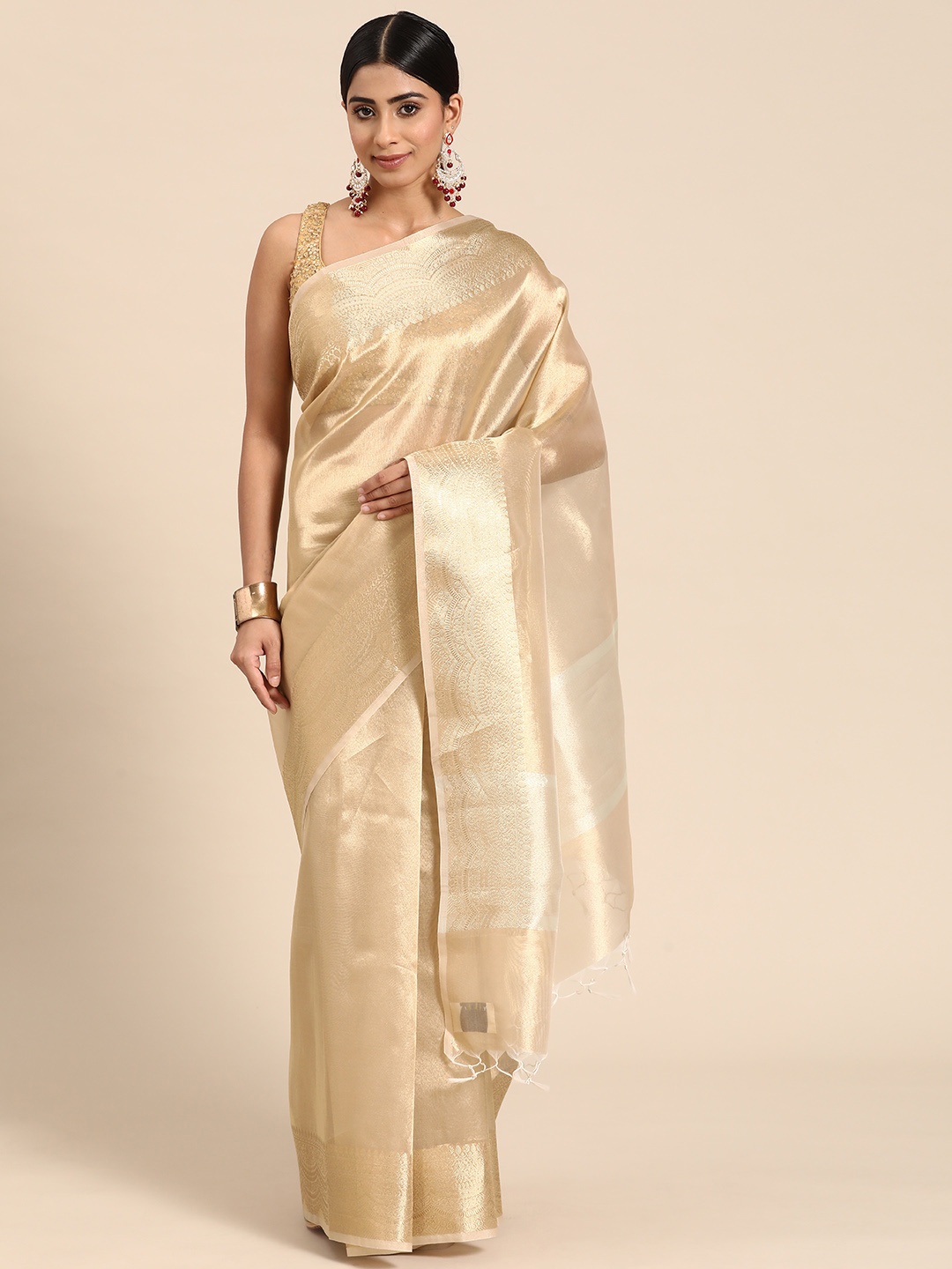 

Sayisha Woven Design Zari Tissue Saree, Gold