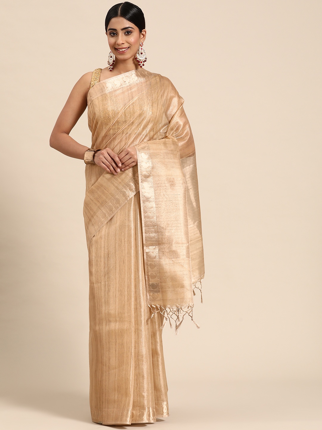 

Sayisha Woven Design Zari Tissue Saree, Cream