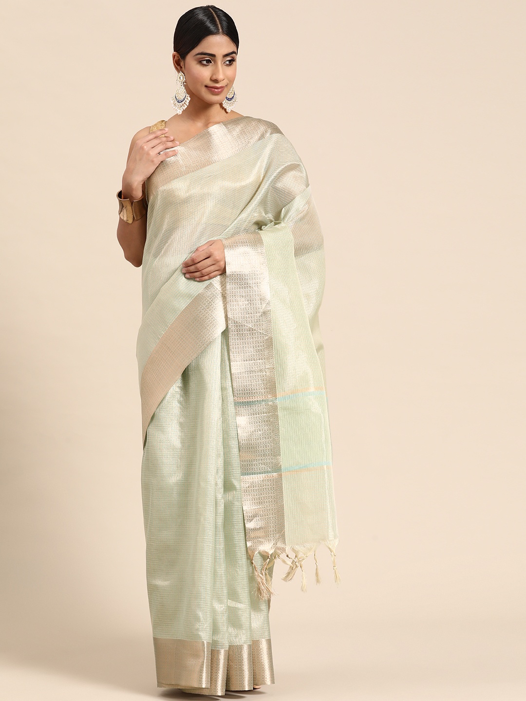 

Sayisha Woven Design Zari Tissue Saree, Green