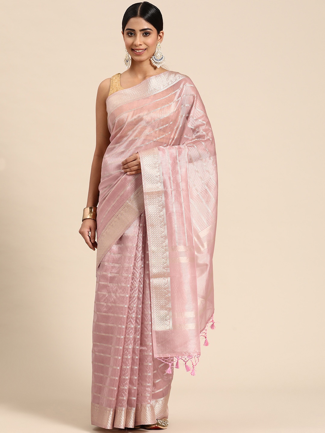 

Sayisha Woven Design Zari Tissue Saree, Pink