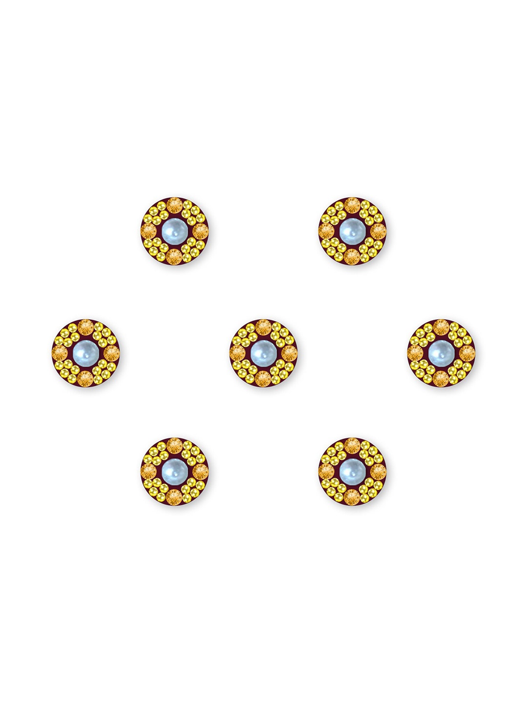 

Comet Busters Set of 7 Traditional Designer Bindis, Gold