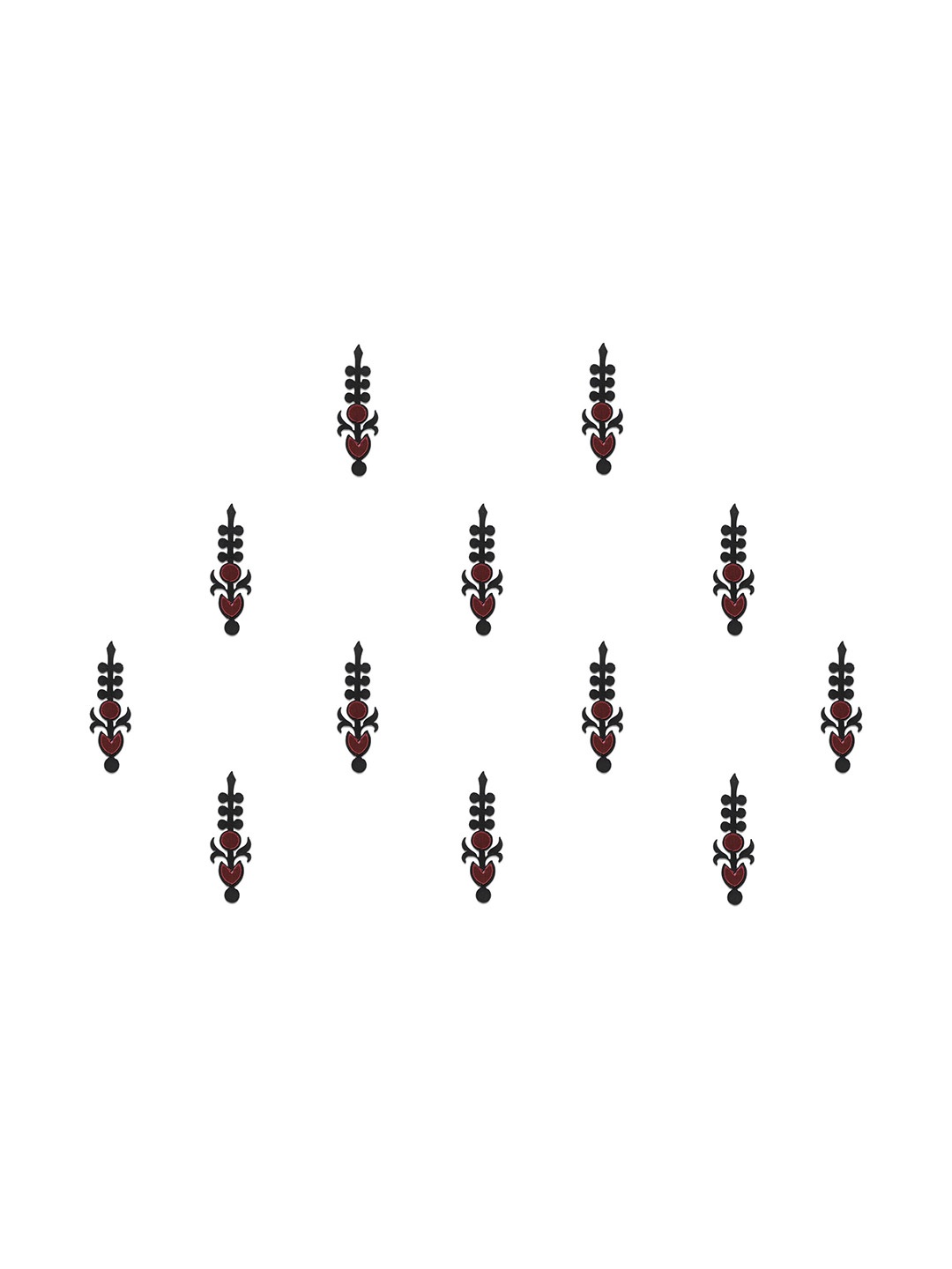 

Comet Busters Set of 12 Traditional Designer Bindis, Black