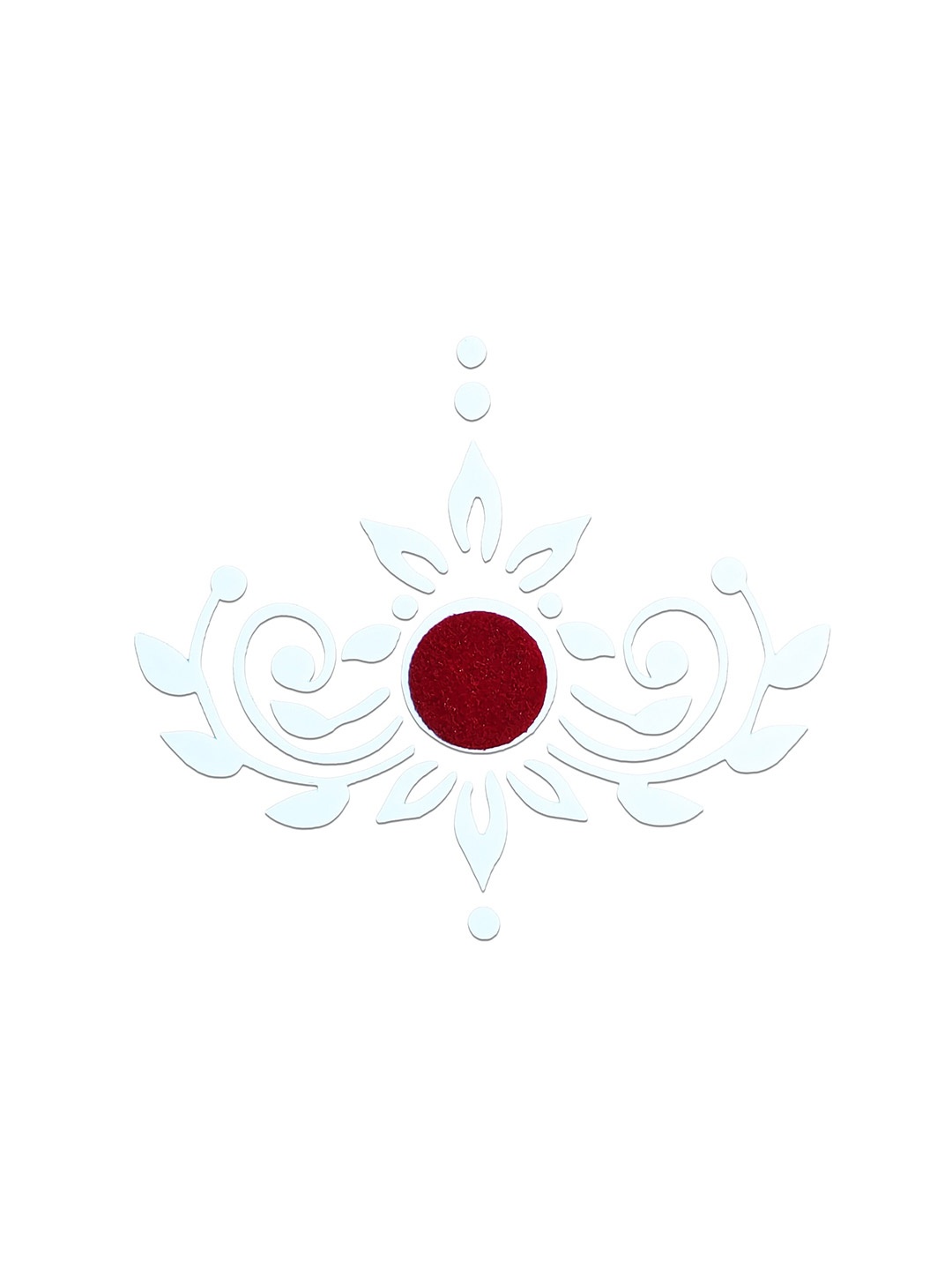 

Comet Busters Handmade Traditional Designer Bindi - White & Maroon