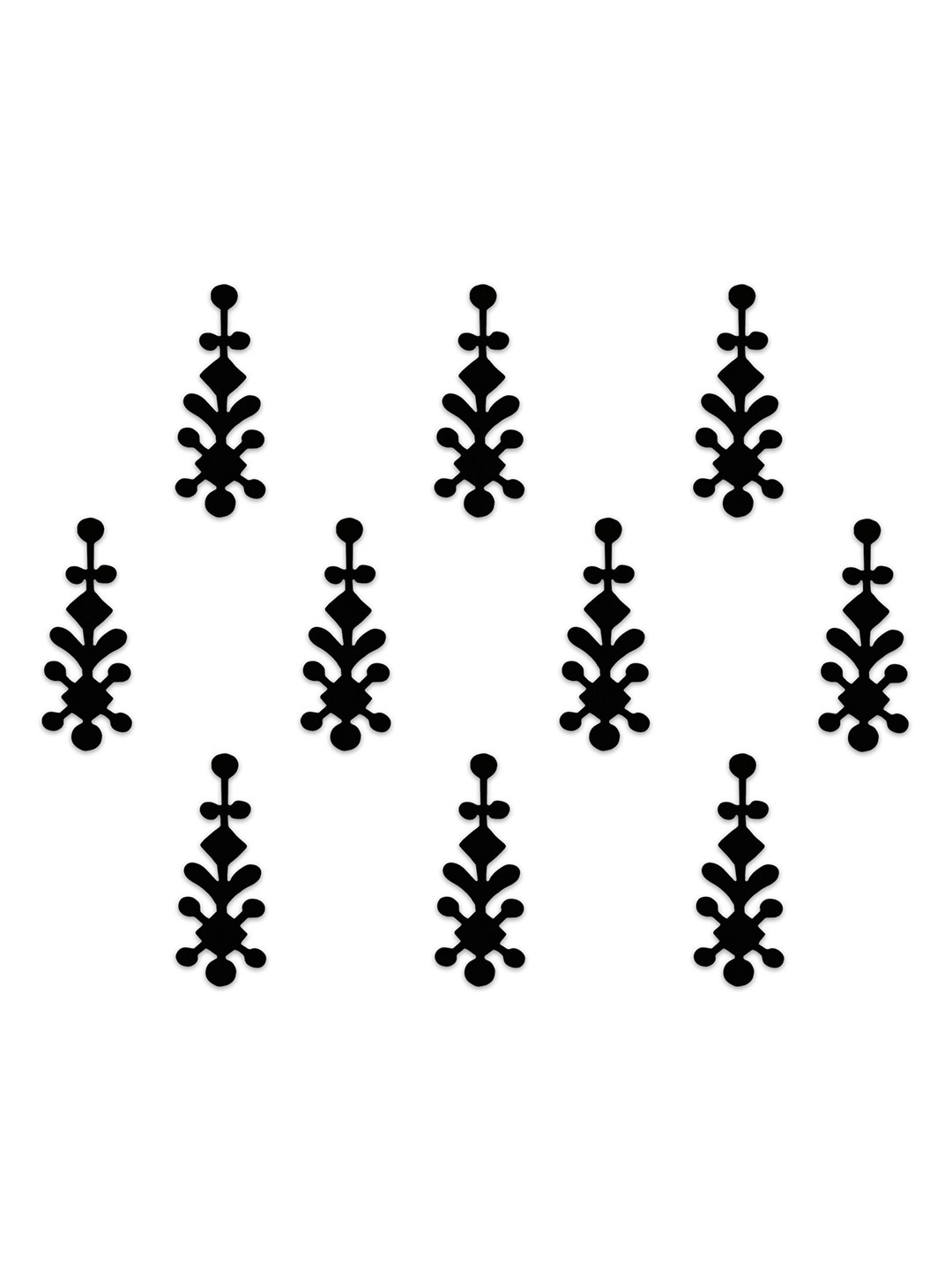 

Comet Busters 10-Pcs Handmade Traditional Designer Bindi - Black