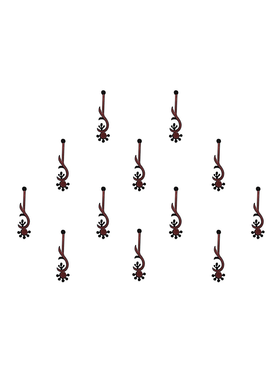 

Comet Busters 12-Pcs Handmade Traditional Designer Bindi - Black & Maroon