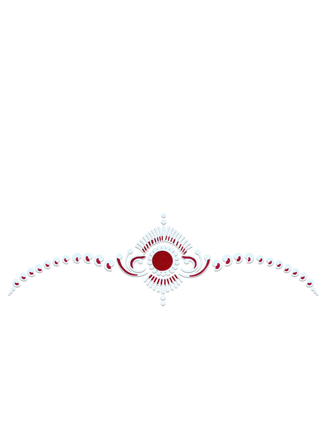 

Comet Busters Handmade Traditional Designer Bindi - White & Maroon