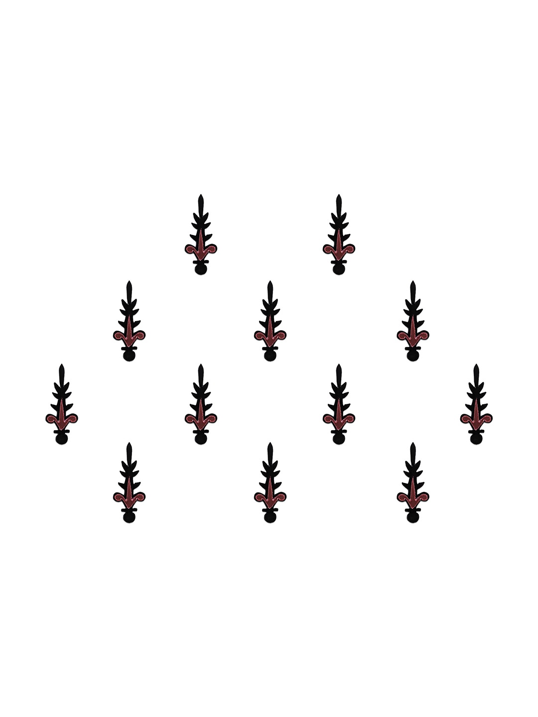 

Comet Busters 12-Pcs Handmade Traditional Designer Bindi - Black & Maroon