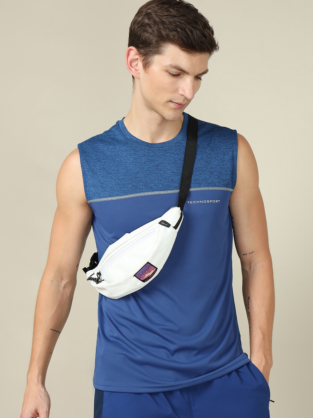 

Technosport Men UV Protection Breathable Gym Innerwear Vest, Blue