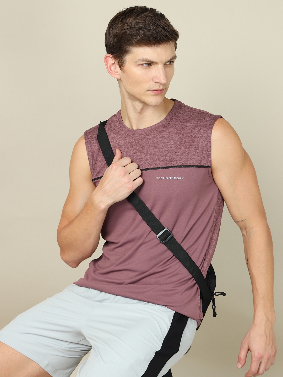 

Technosport Men UV Protection Breathable Gym Innerwear Vest, Purple