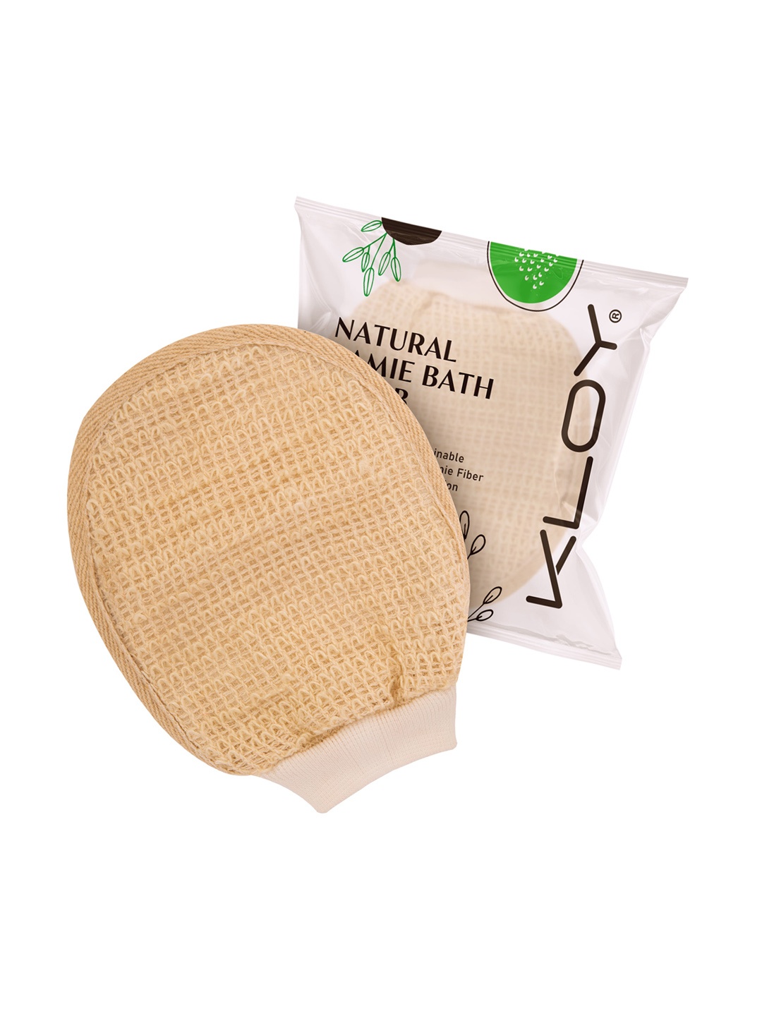

KLOY Natural Ramie Bath Glove Scrubber Exfoliator for High Lather Cleansing, Beige