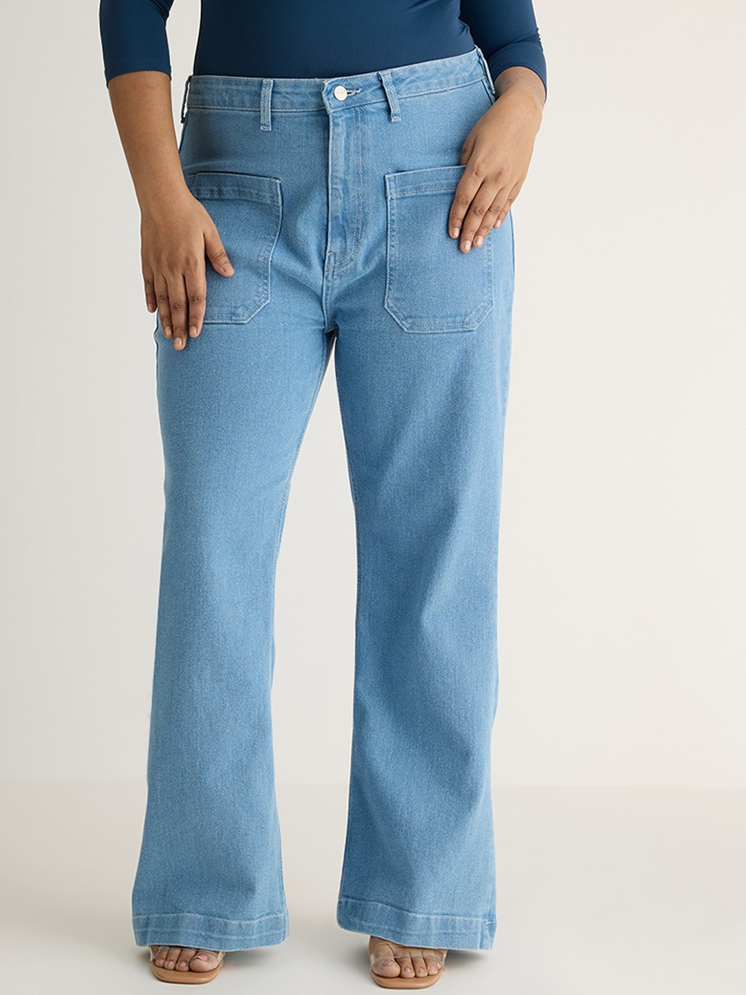 

FREAKINS Women Bootcut High-Rise Stretchable Jeans, Blue