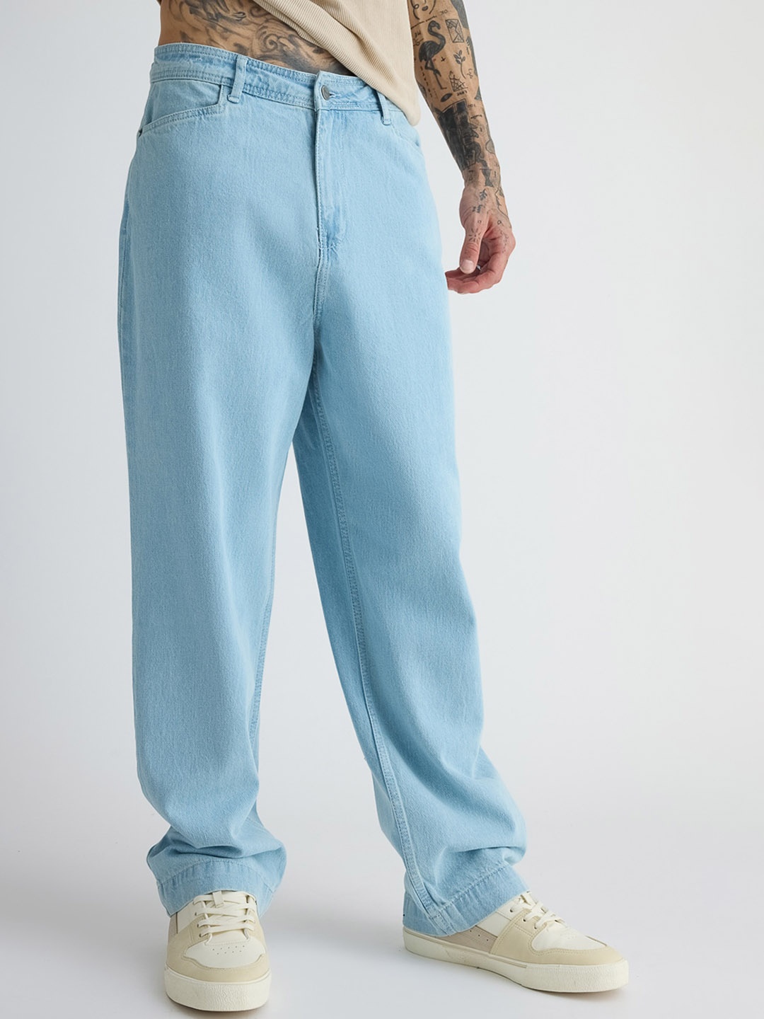 

FREAKINS Blue Men Straight Fit Clean Look Pure Cotton Jeans