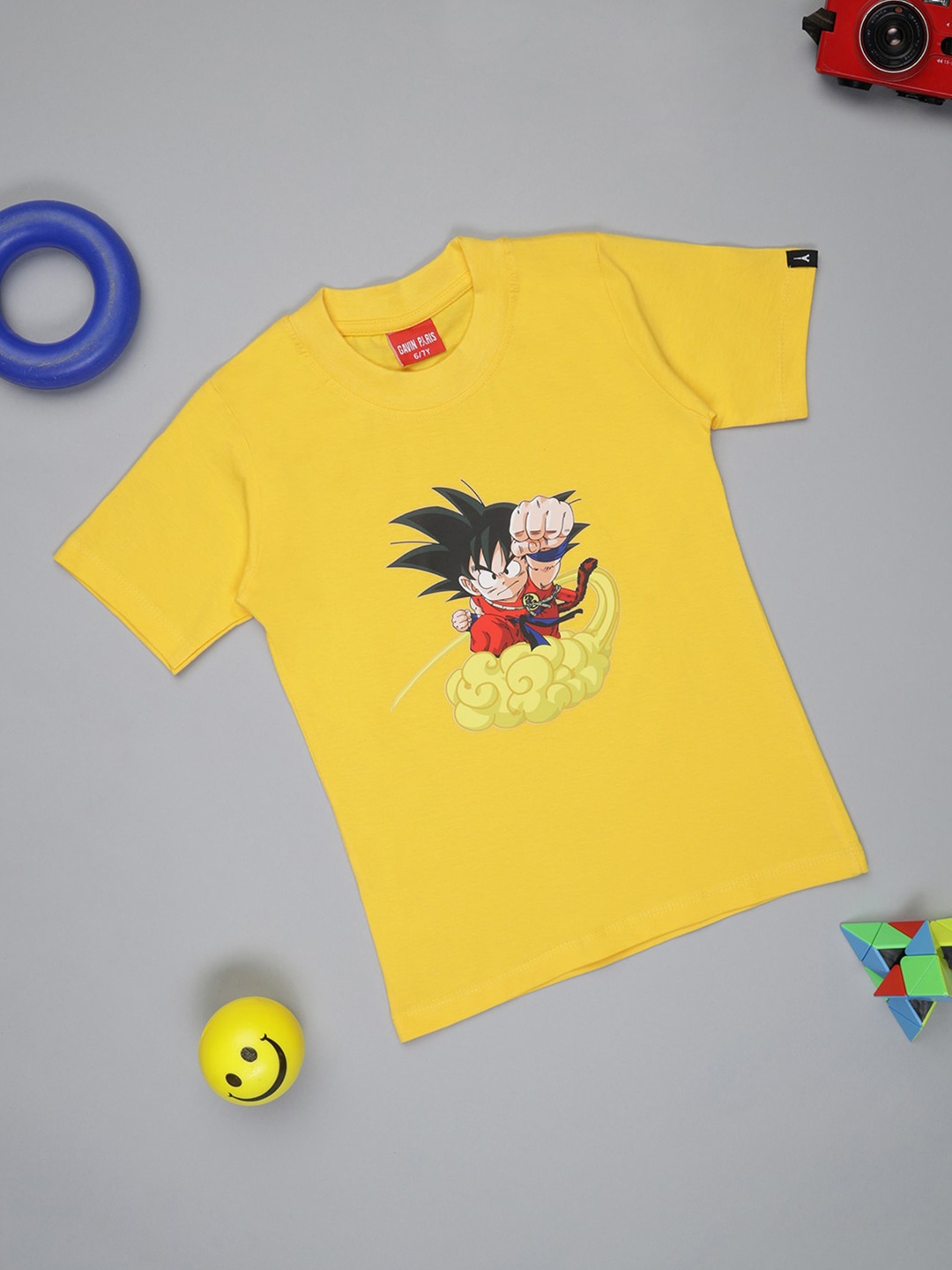 

Gavin Paris Boys Graphic Printed Round Neck Pure Cotton T-shirt, Yellow
