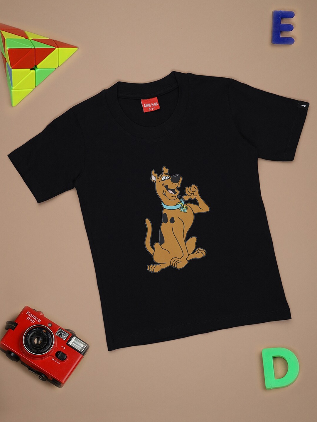 

Gavin Paris Boys Humour & Comic Printed Round Neck Pure Cotton T-shirt, Black