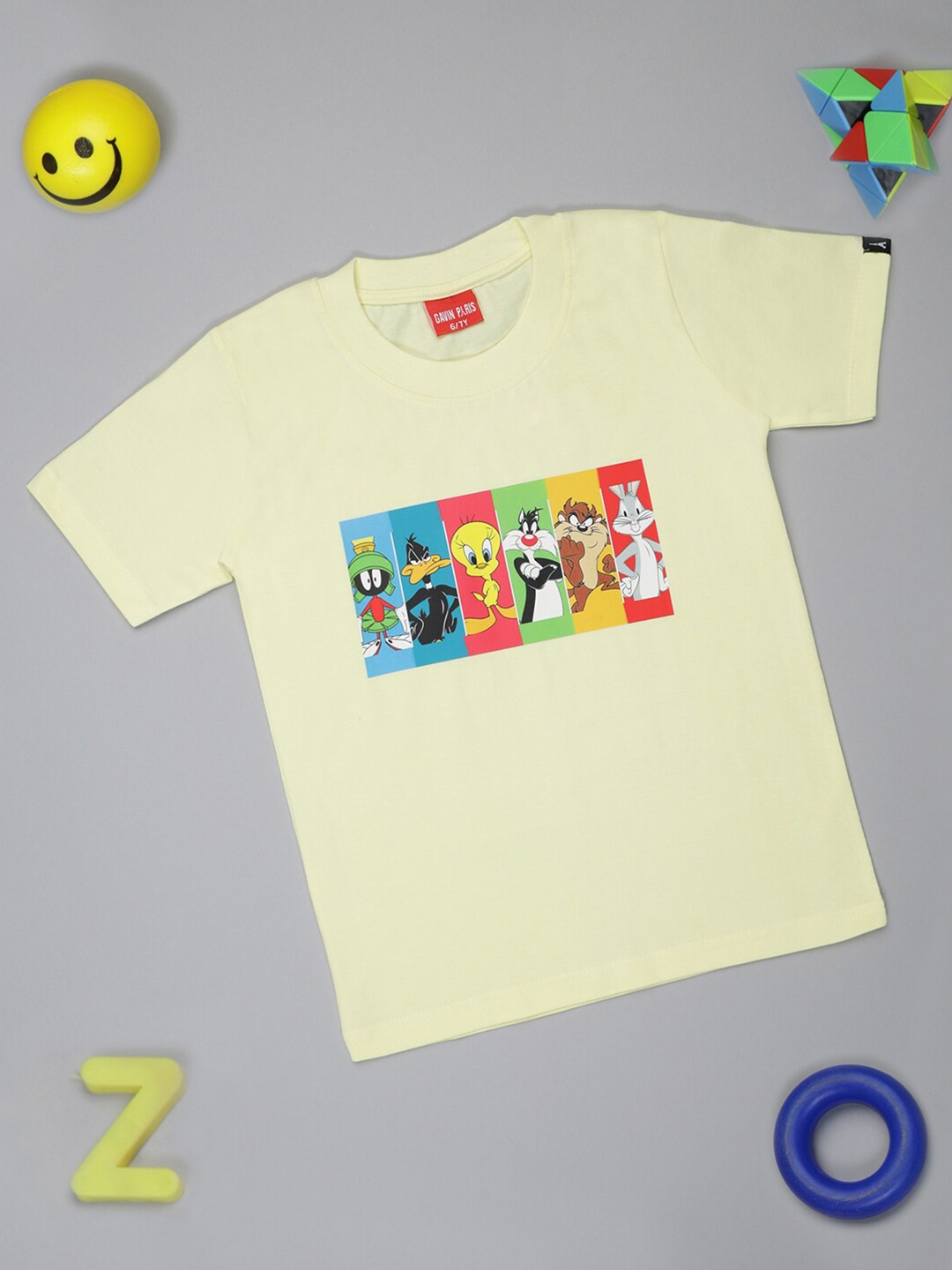 

Gavin Paris Boys Humour & Comic Printed Round Neck Pure Cotton T-shirt, Yellow