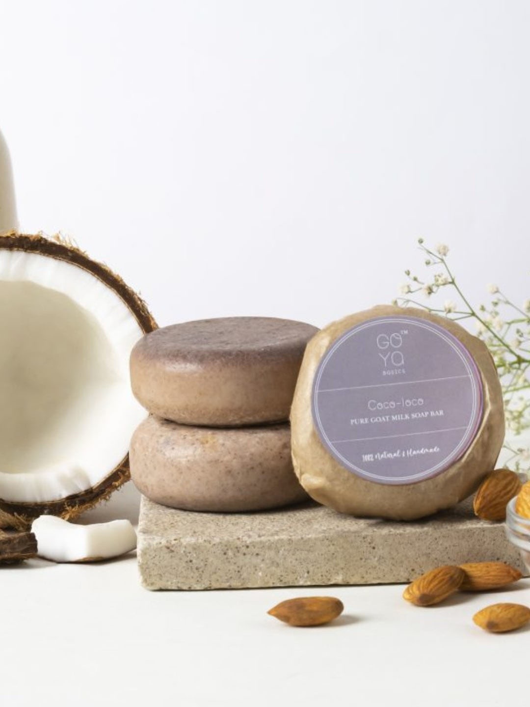 

GOYA BASICS Coco-loco Goat Milk Soap With Almonds - 90g, Brown