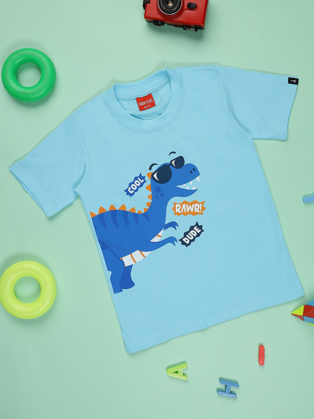 

Gavin Paris Boys Graphic Printed Round Neck Pure Cotton T-shirt, Blue