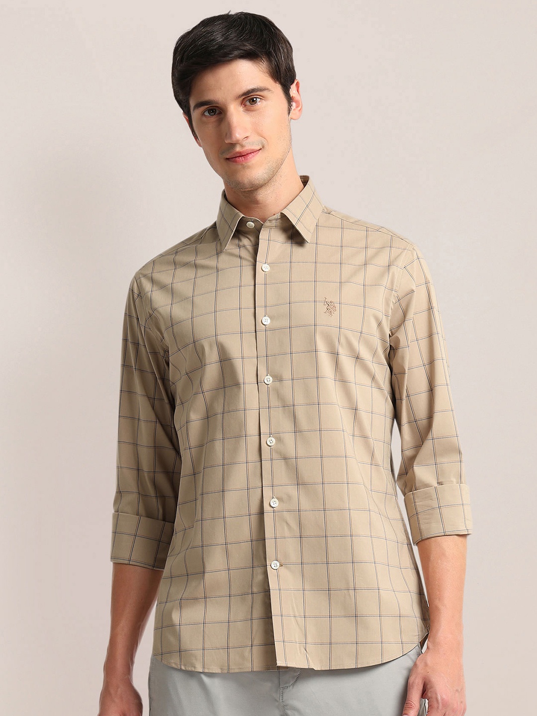 

U.S. Polo Assn. Checked Twill Casual Shirt, Brown