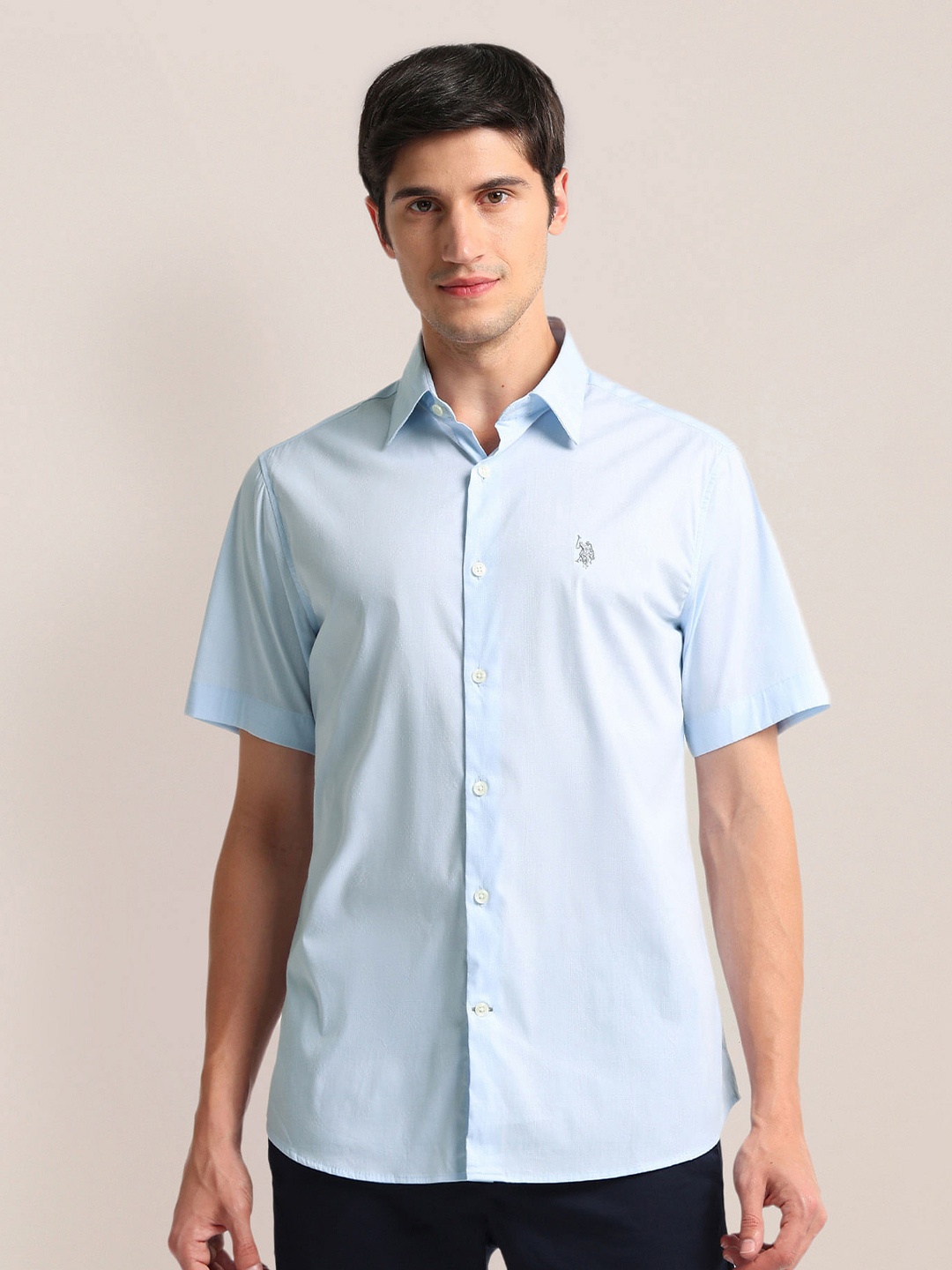 

U.S. Polo Assn. Opaque Tailored Fit Casual Shirt, Blue