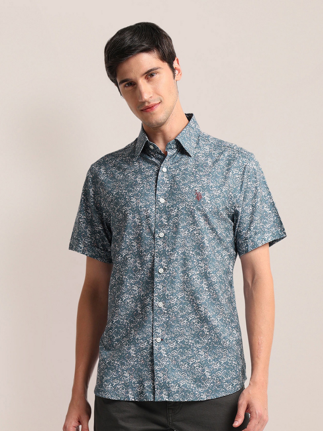 

U.S. Polo Assn. Floral Printed Casual Shirt, Green