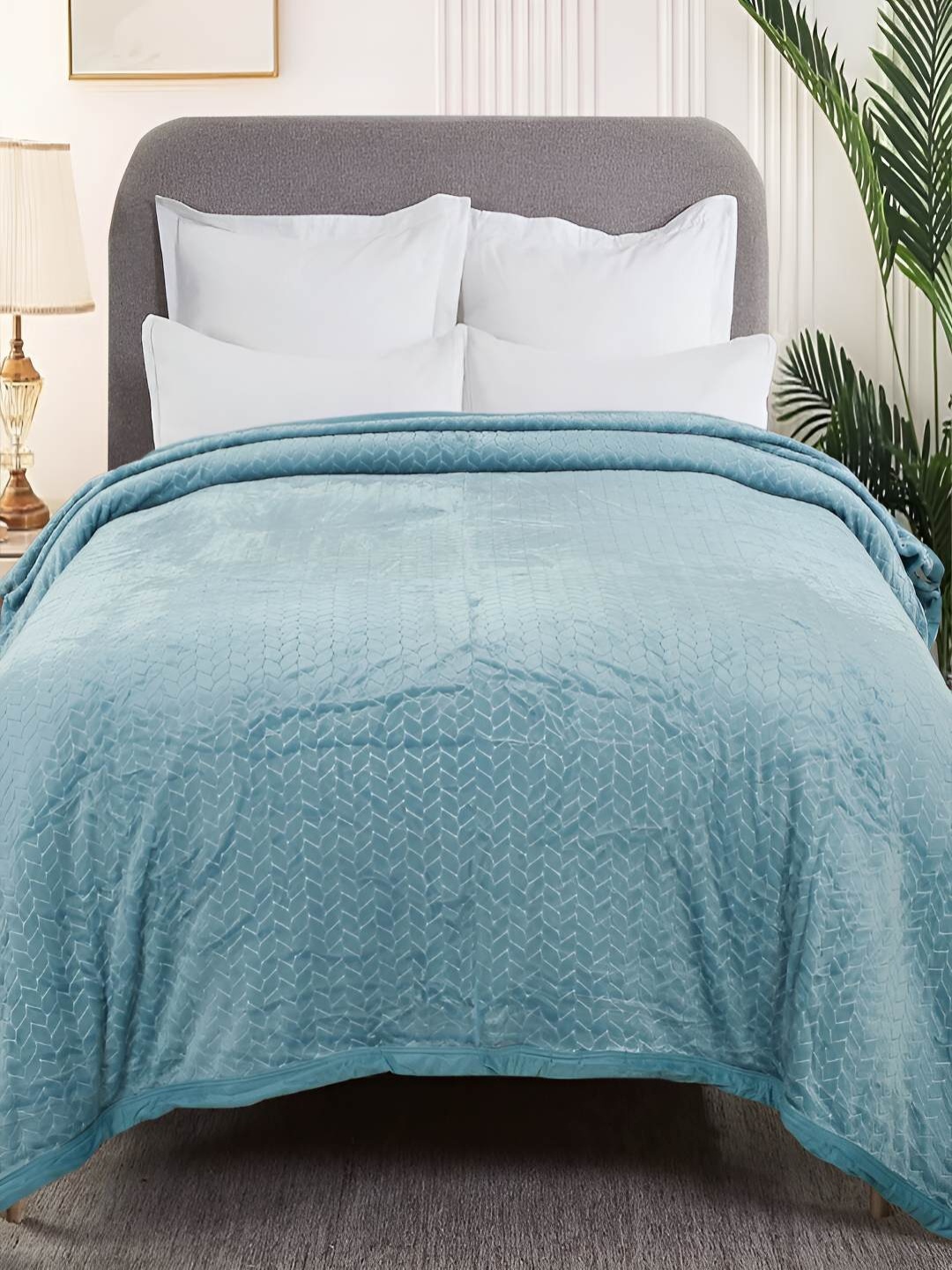 

GAPU & BALY Blue AC Room 300 GSM Double Bed Blanket