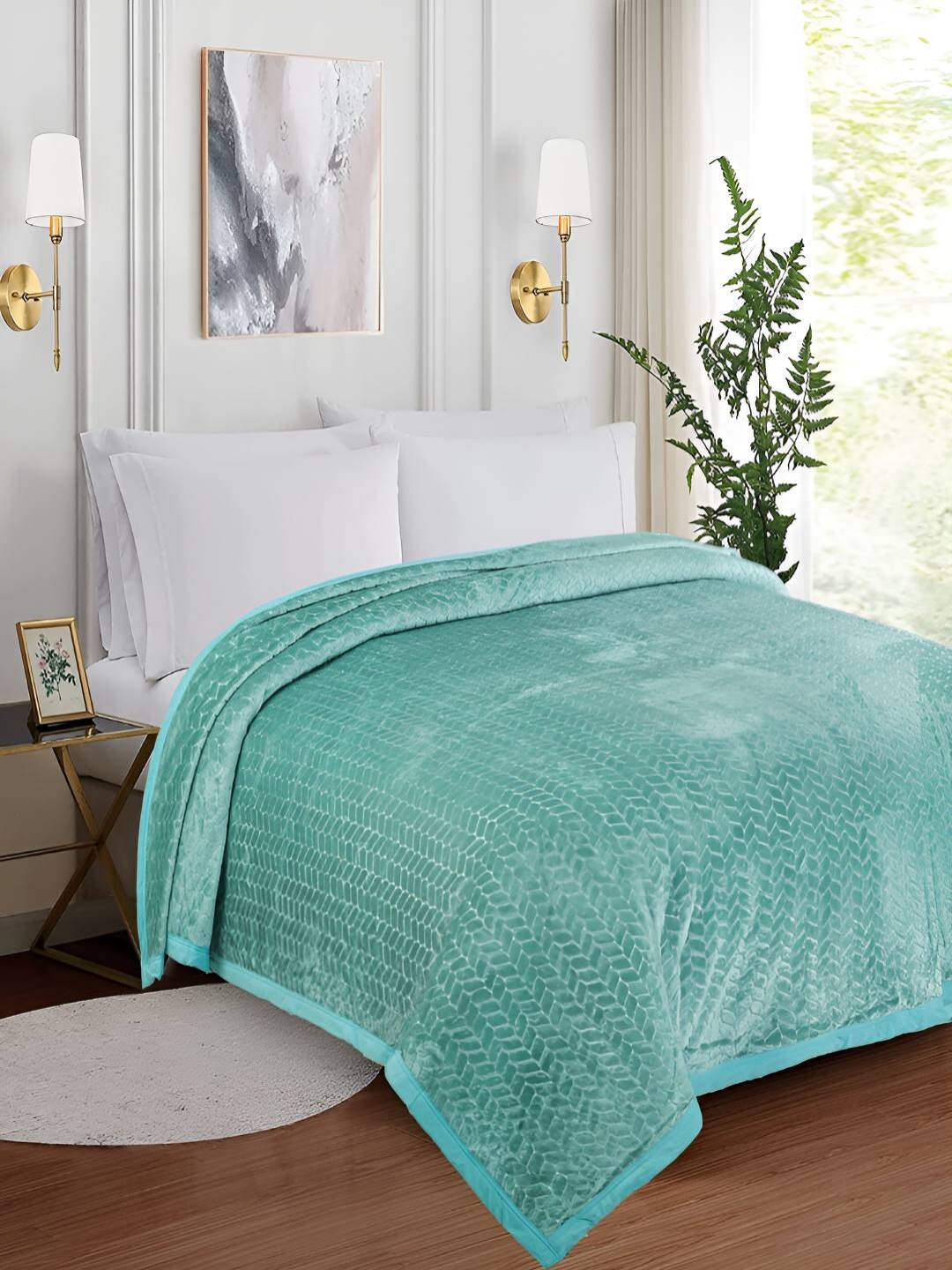 

GAPU & BALY Green AC Room 300 GSM Double Bed Blanket