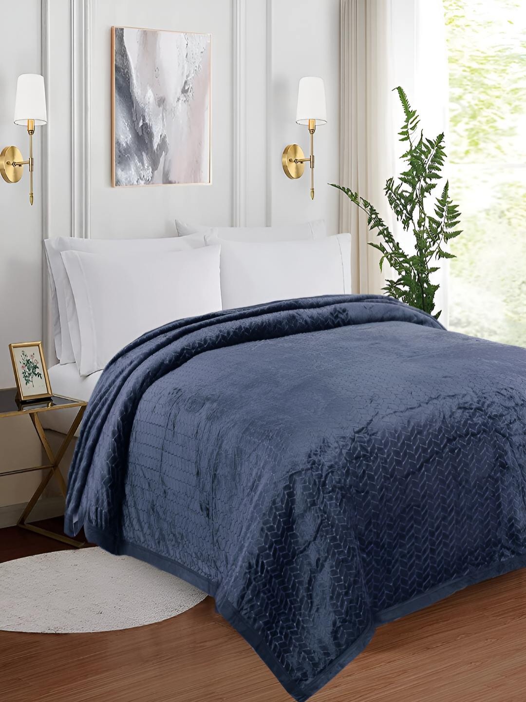 

GAPU & BALY Blue AC Room 300 GSM Double Bed Blanket