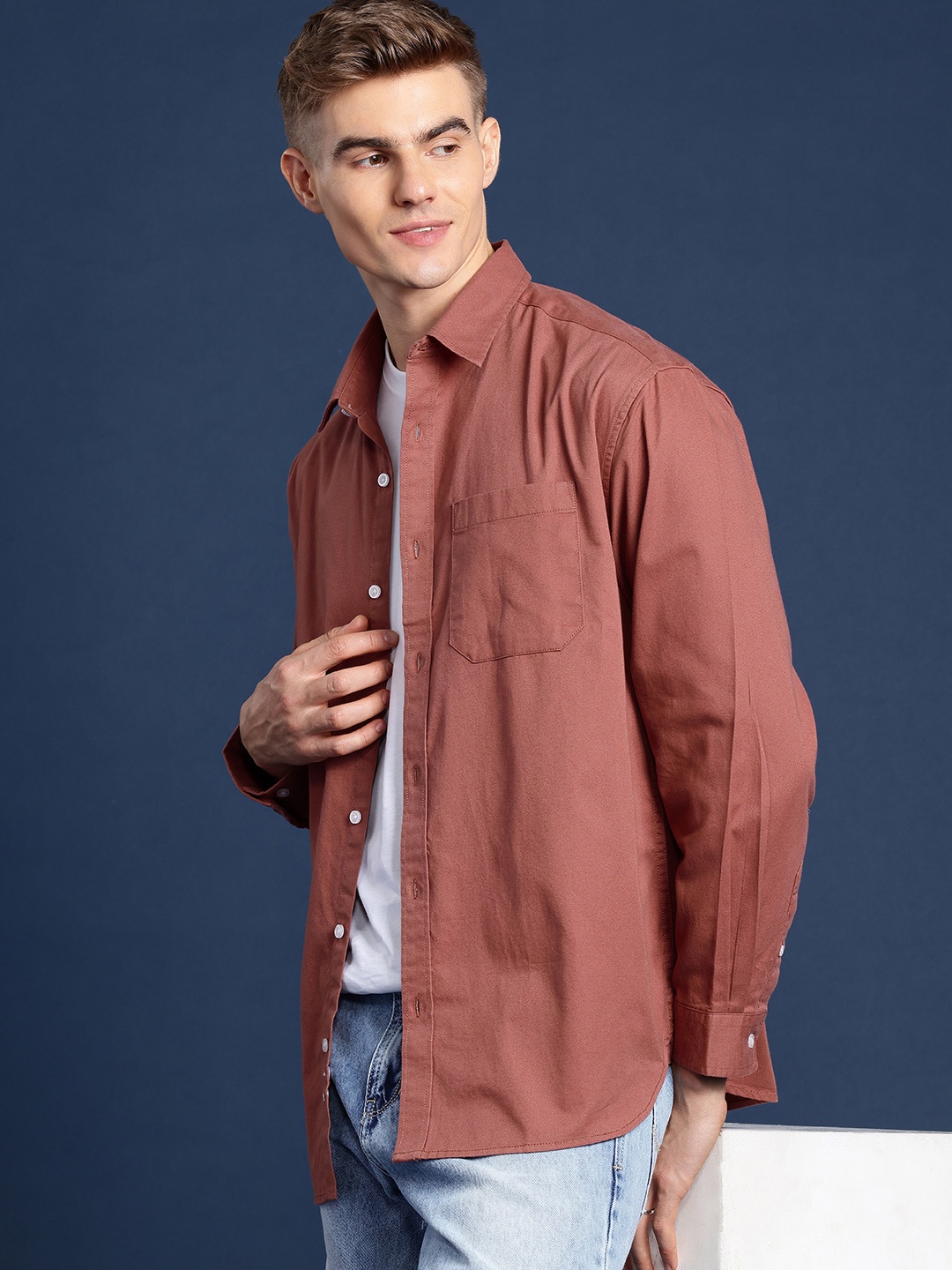 

Mast & Harbour Men Standard Solid Casual Shirt, Pink