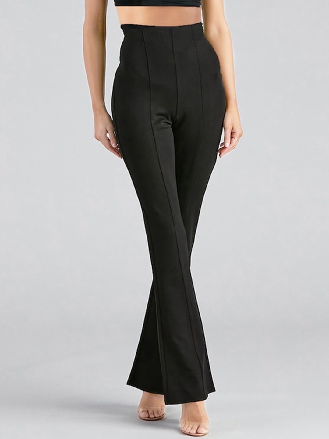 

BAESD Women Relaxed High-Rise Trousers, Black